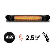 Kolfiber infraröd värmare Veito Blade S svart