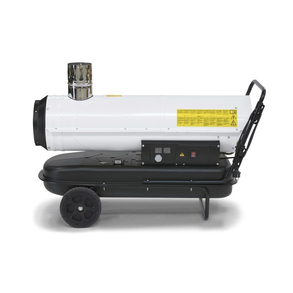 Indirekt brinnande diesel värmare Trotec IDE 30 med stor luftutlopp och skorsten system