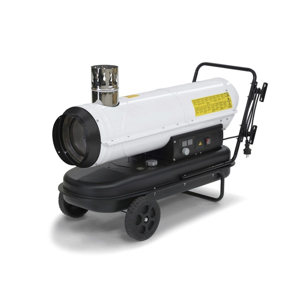 Indirekt brinnande diesel värmare Trotec IDE 30 med stor luftutlopp och skorsten system