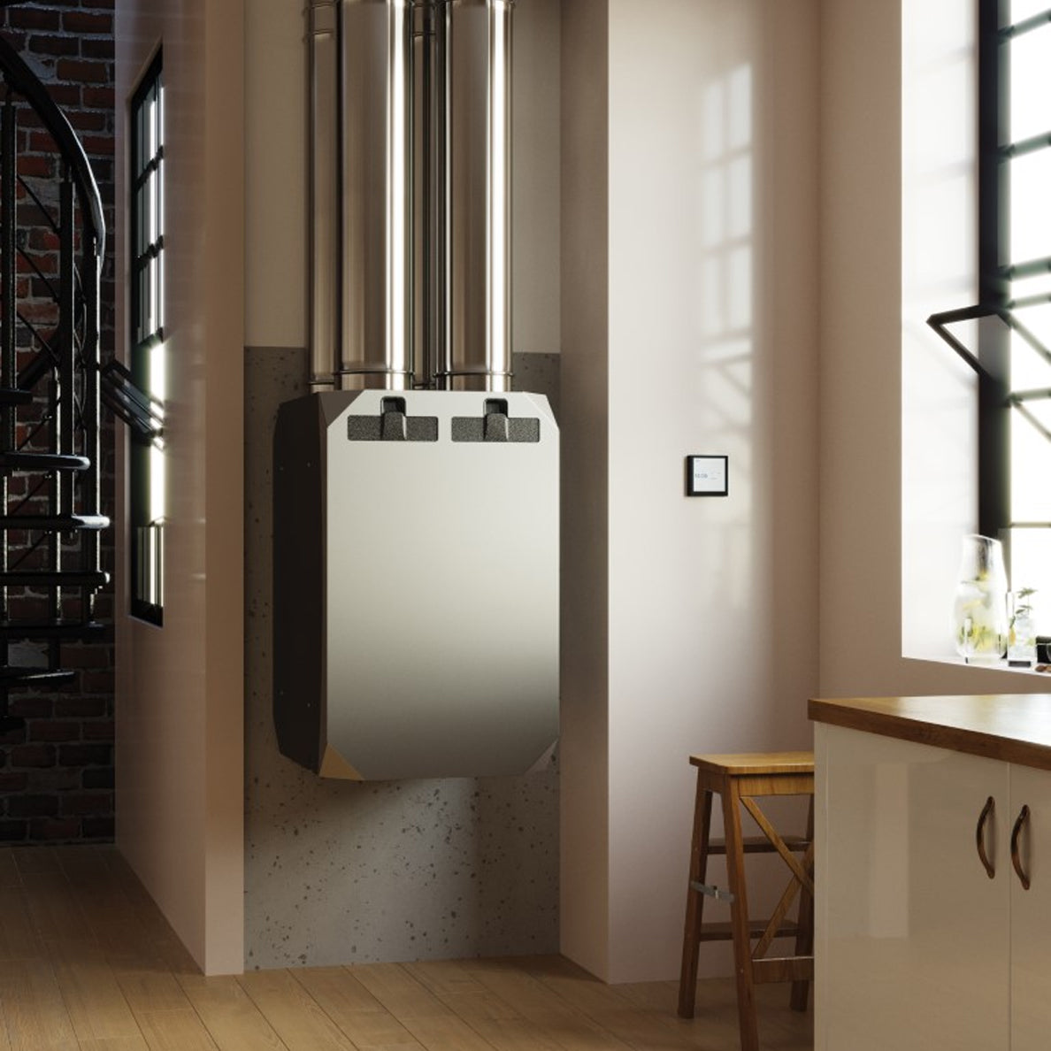 Entalpinis rekuperatorius su pašildytuvu NOTUS HV MH