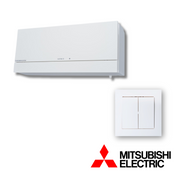 Väggmonterad mini rekuperator Mitsubishi VL-100EU5-E med styrning